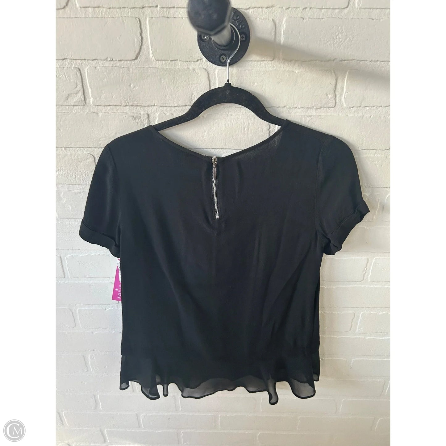 Top Short Sleeve By Express In Black, Size: Xs