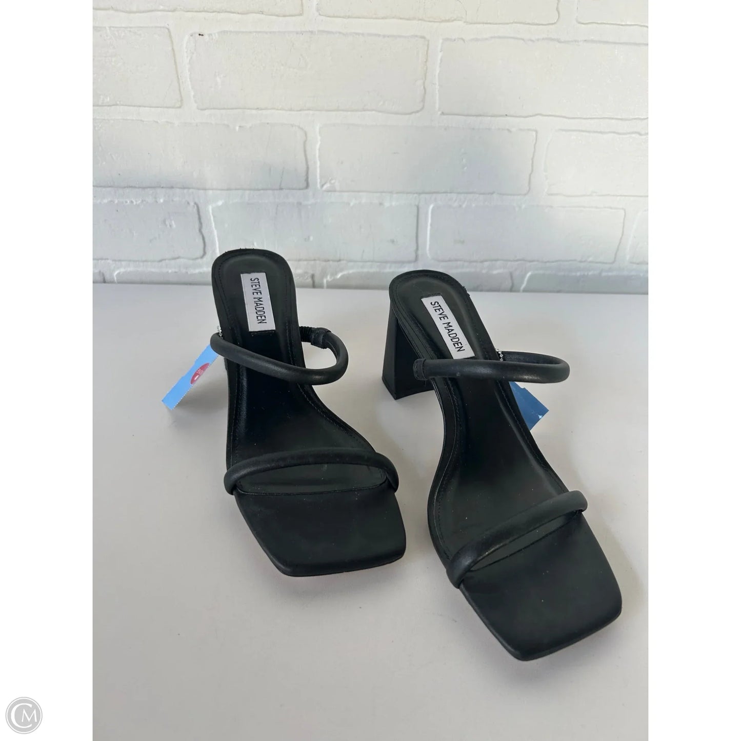 Sandals Heels Block By Steve Madden In Black, Size: 8