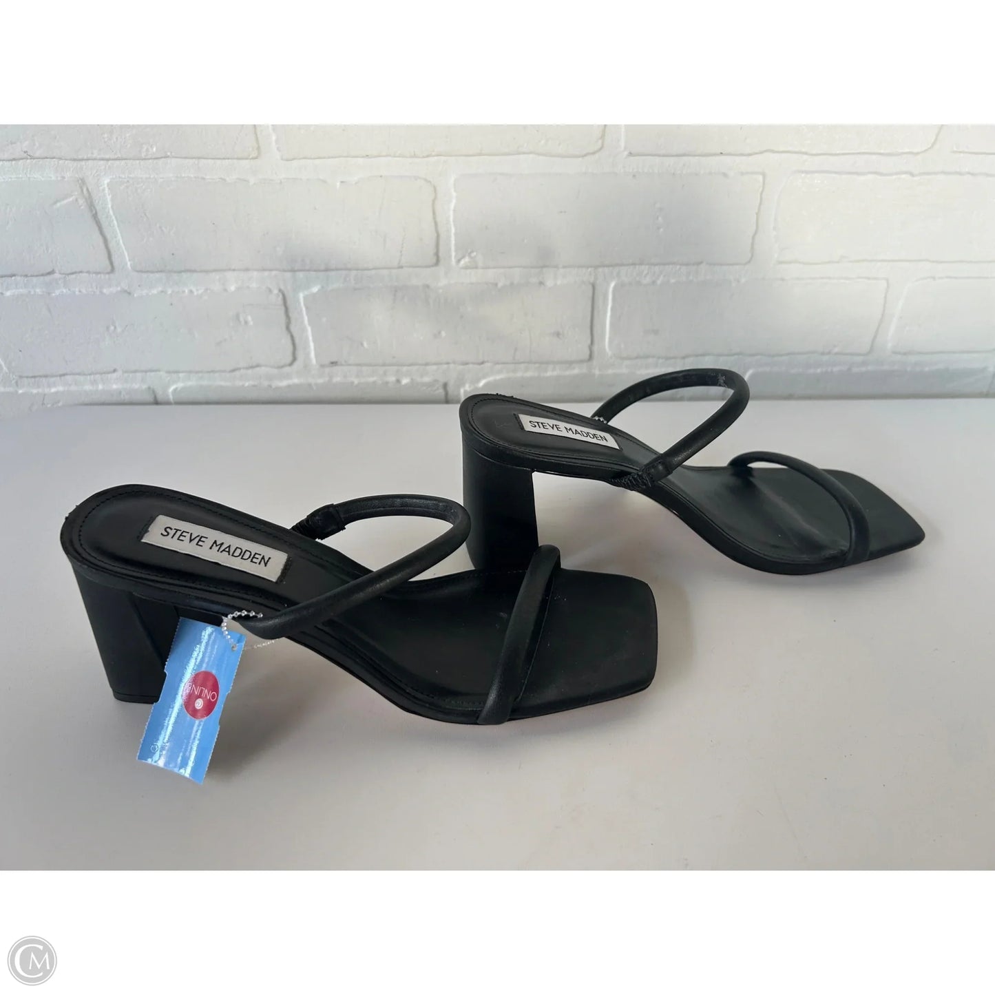 Sandals Heels Block By Steve Madden In Black, Size: 8