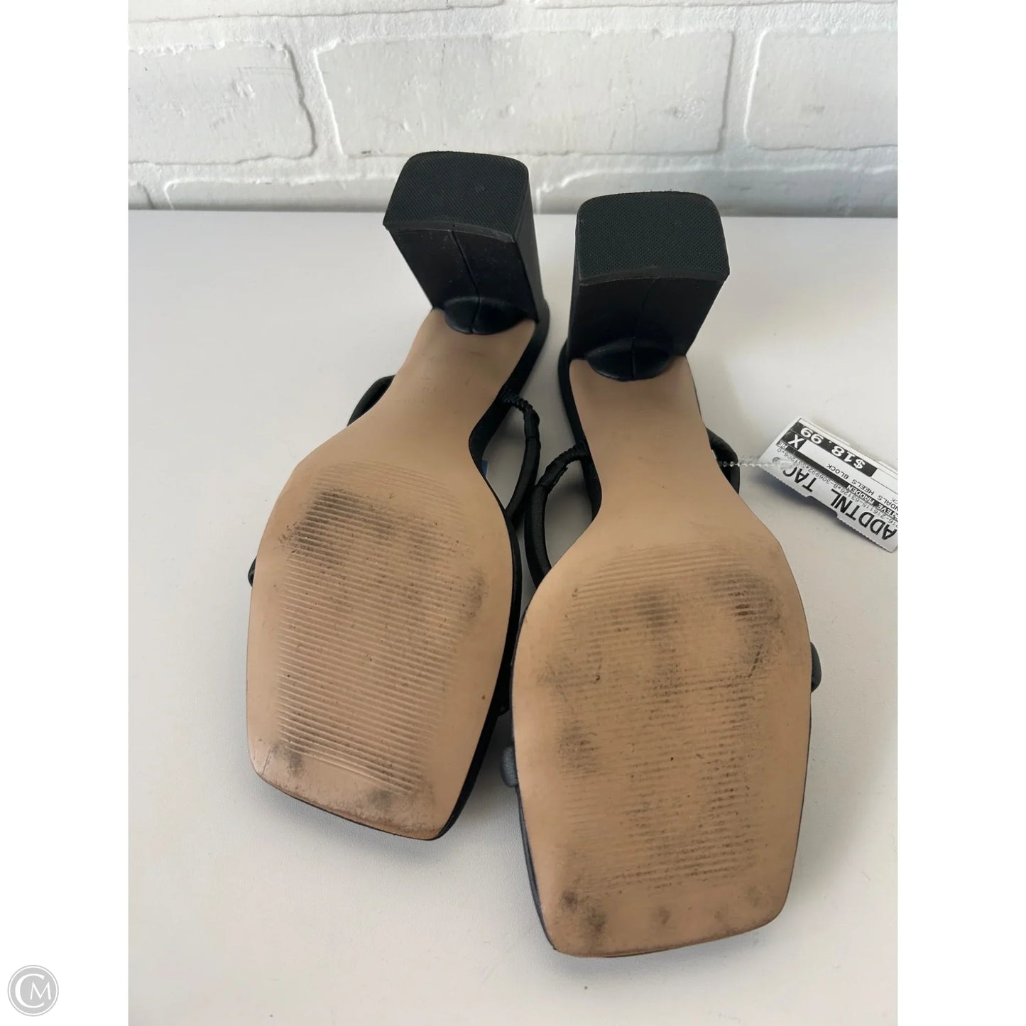 Sandals Heels Block By Steve Madden In Black, Size: 8