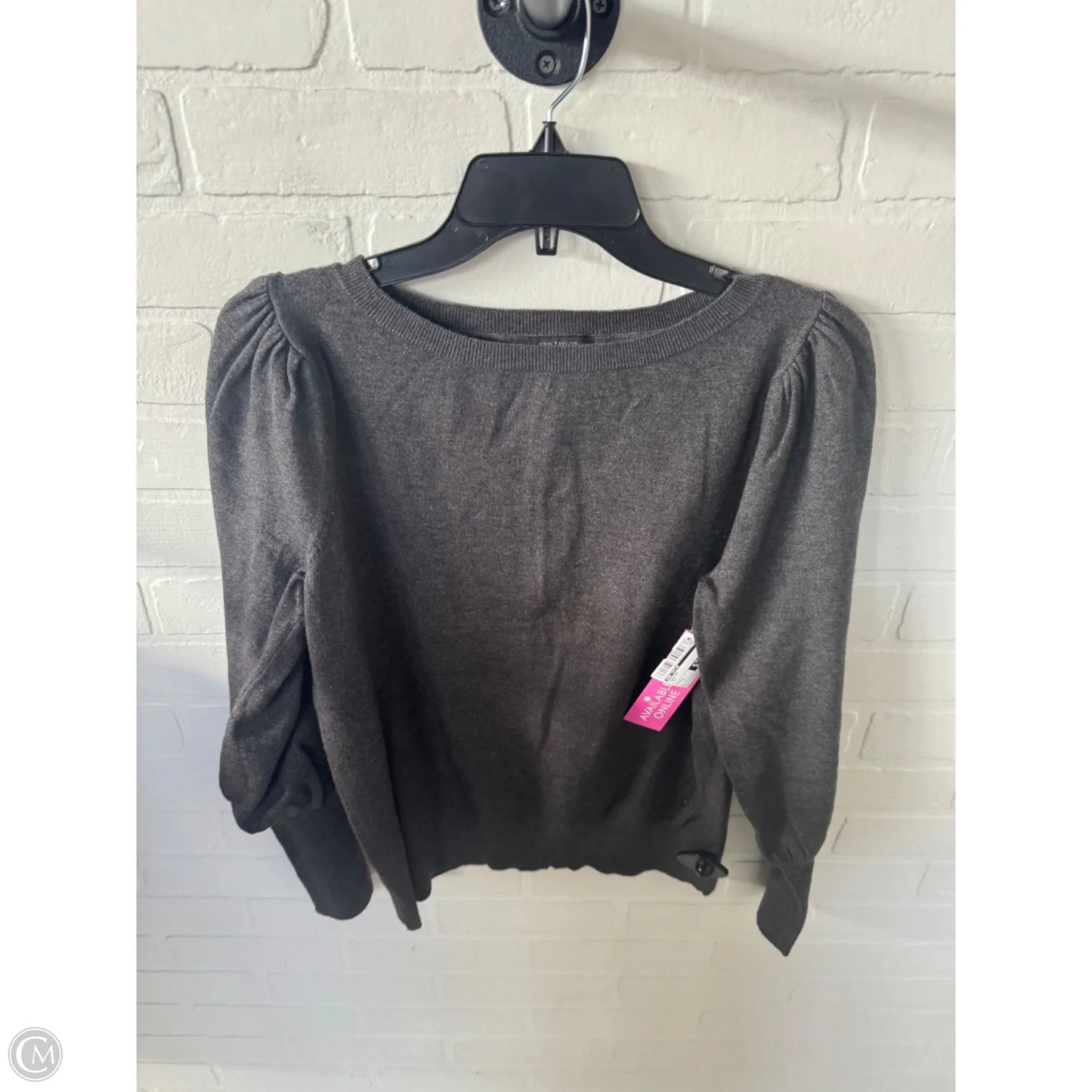 Sweater By Ann Taylor In Grey, Size: L