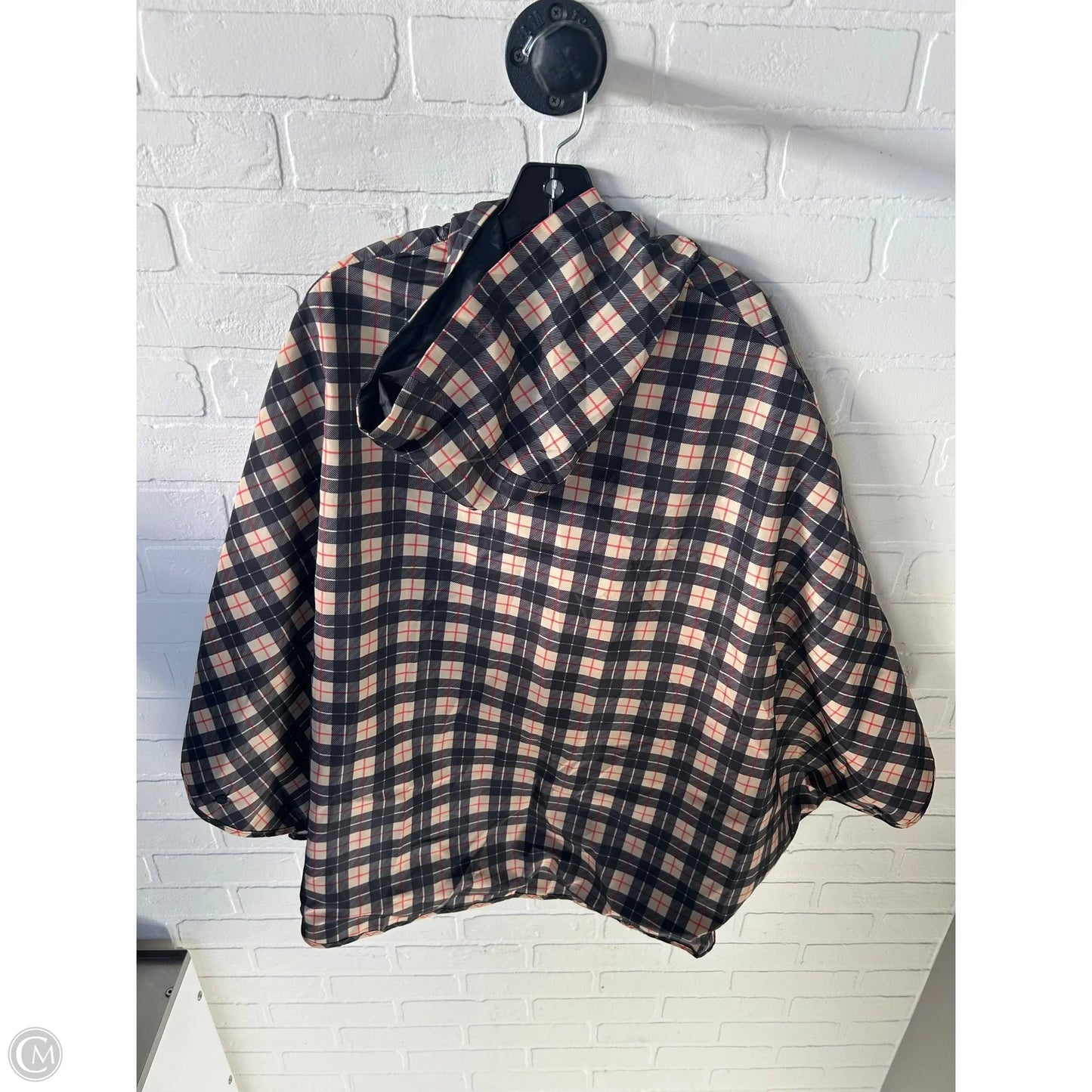 Poncho By Clothes Mentor In Black & Tan, Size: Osfm