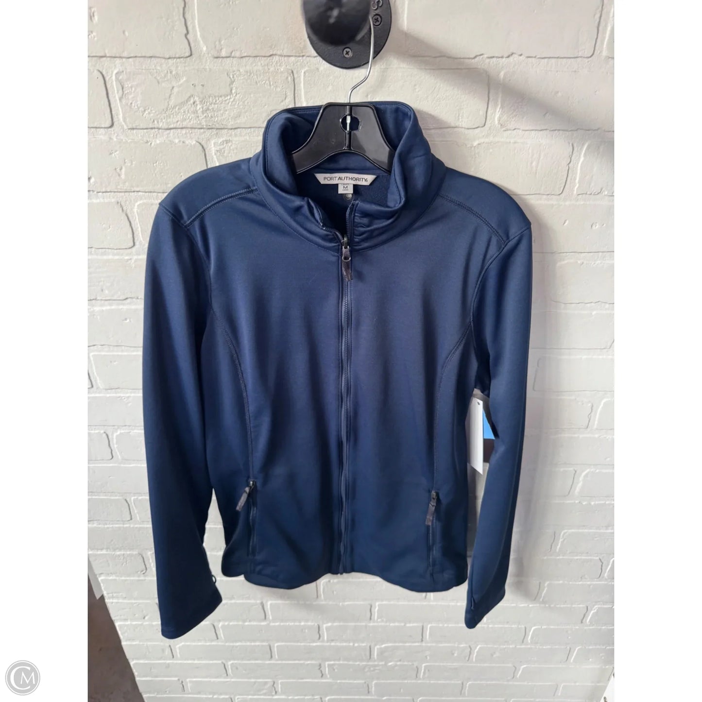 Athletic Top Long Sleeve Collar By Port Authority In Blue, Size: M