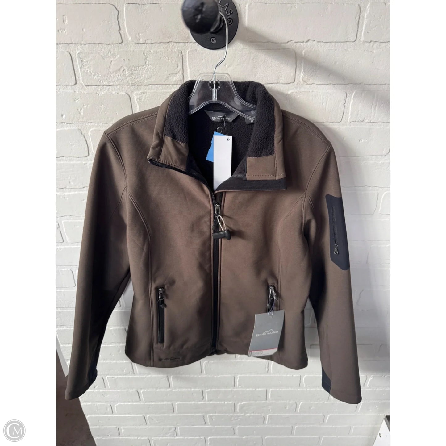 Jacket Fleece By Eddie Bauer In Brown, Size: M