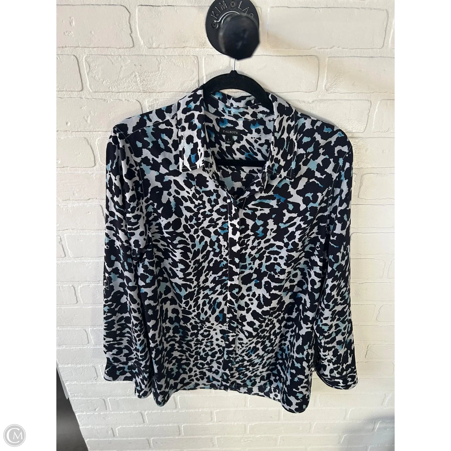 Top Long Sleeve By Talbots In Blue, Size: L