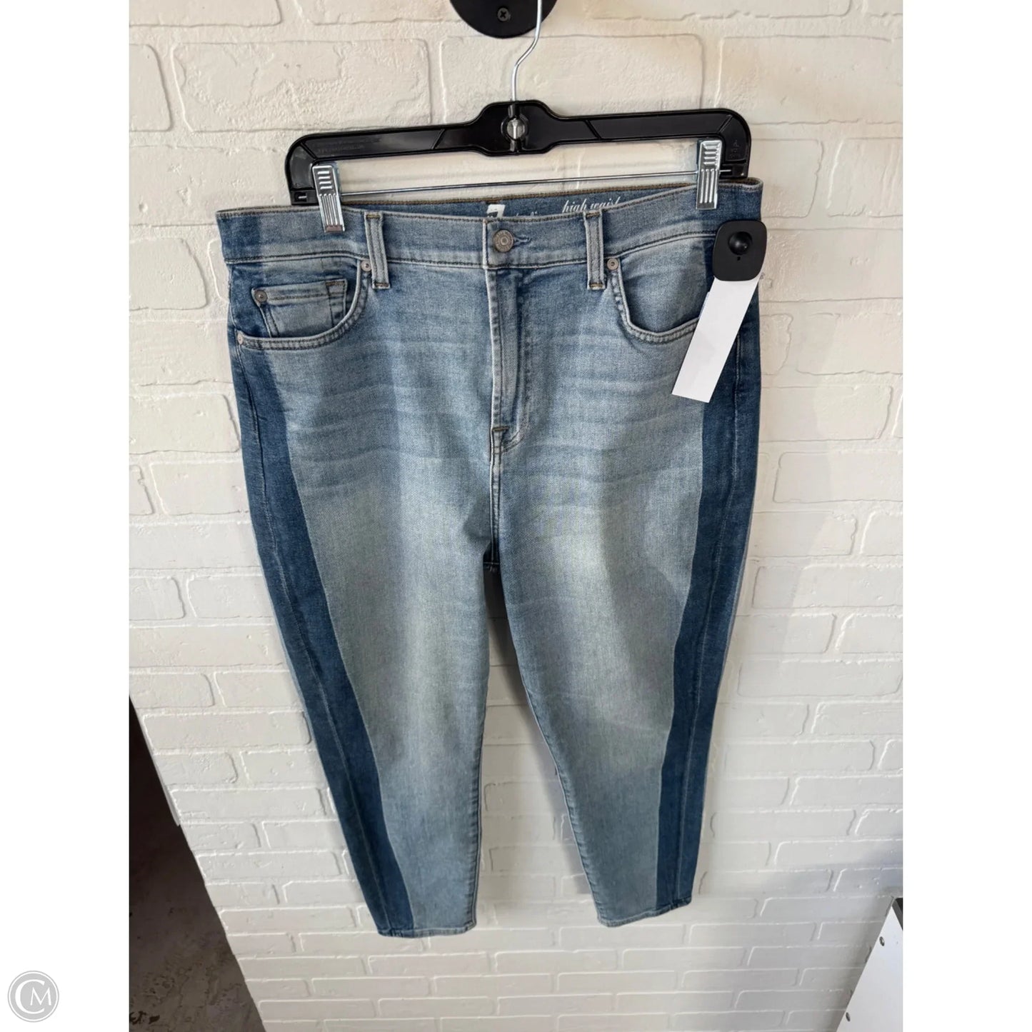 Jeans Skinny By 7 For All Mankind In Blue Denim, Size: 14