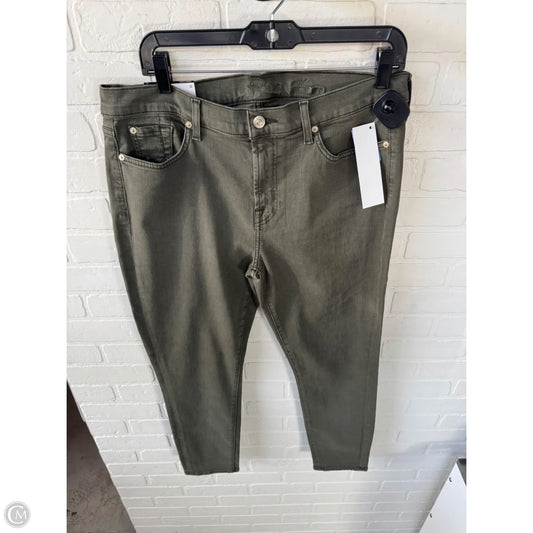 Jeans Skinny By 7 For All Mankind In Green Denim, Size: 14