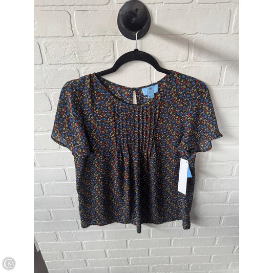 Top Short Sleeve By Cece In Black & Blue, Size: S