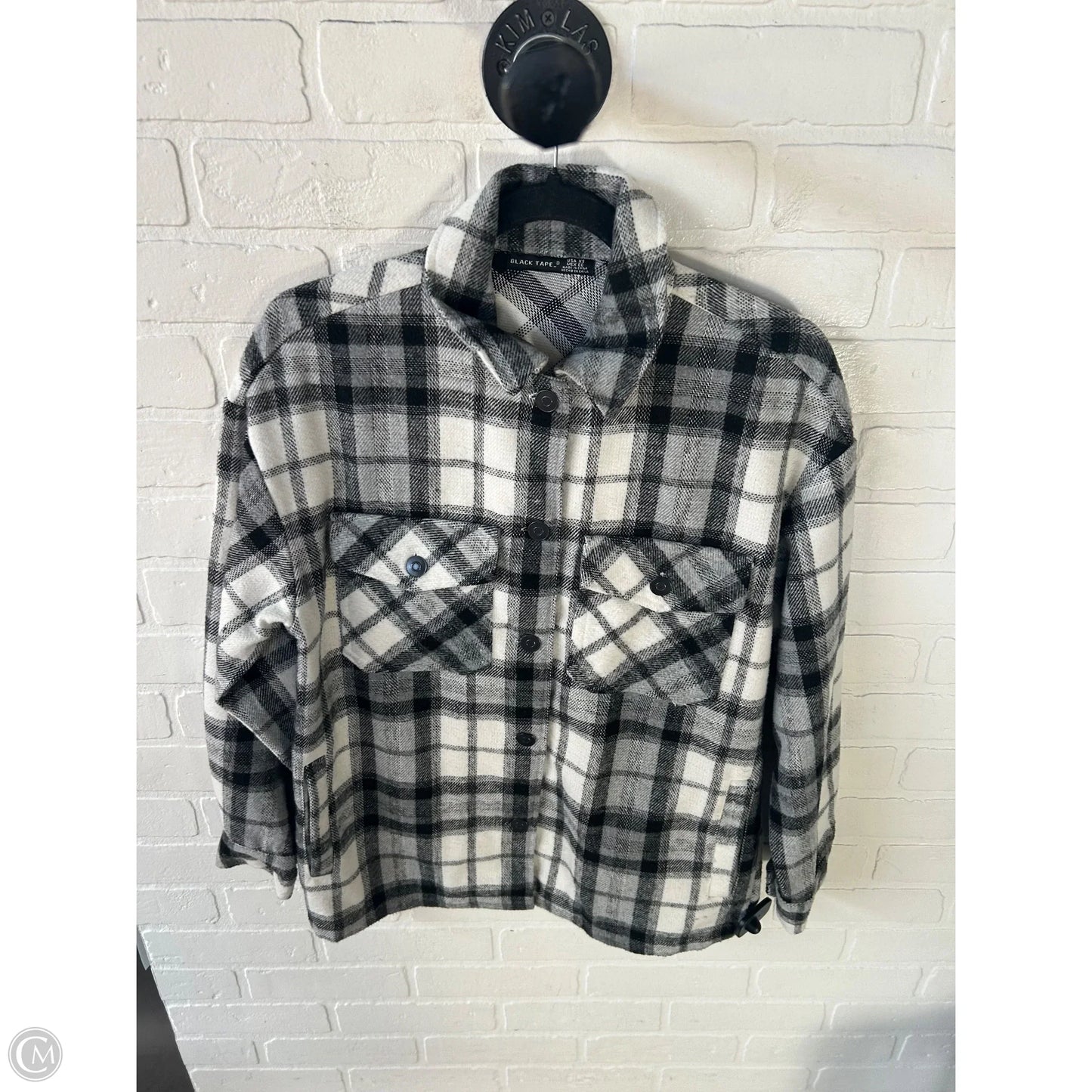 Jacket Shirt By Black Tape In Black & White, Size: Xs