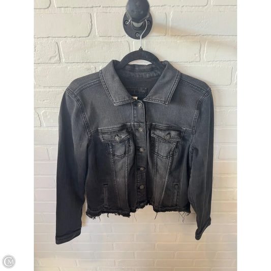 Jacket Denim By Maurices In Black & Gold, Size: L