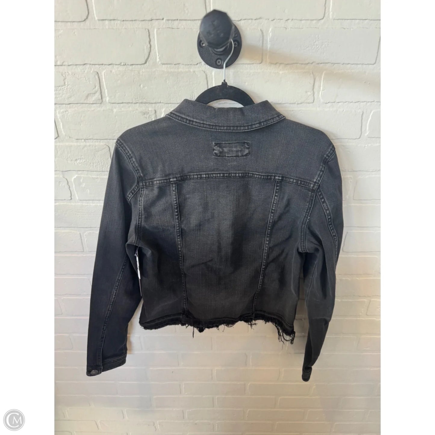 Jacket Denim By Maurices In Black & Gold, Size: L