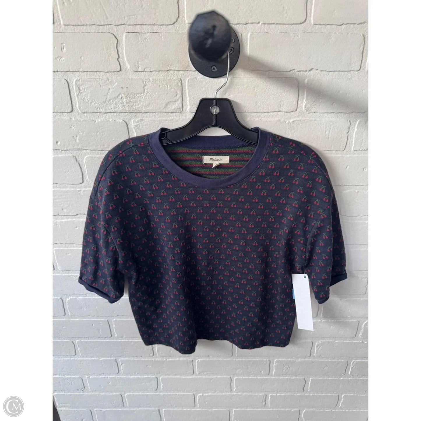Top Short Sleeve By Madewell In Blue & Red, Size: S