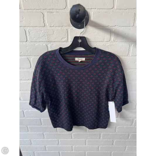 Top Short Sleeve By Madewell In Blue & Red, Size: S