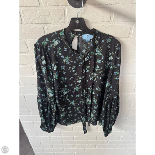 Top Long Sleeve By Cece In Black & Green, Size: L