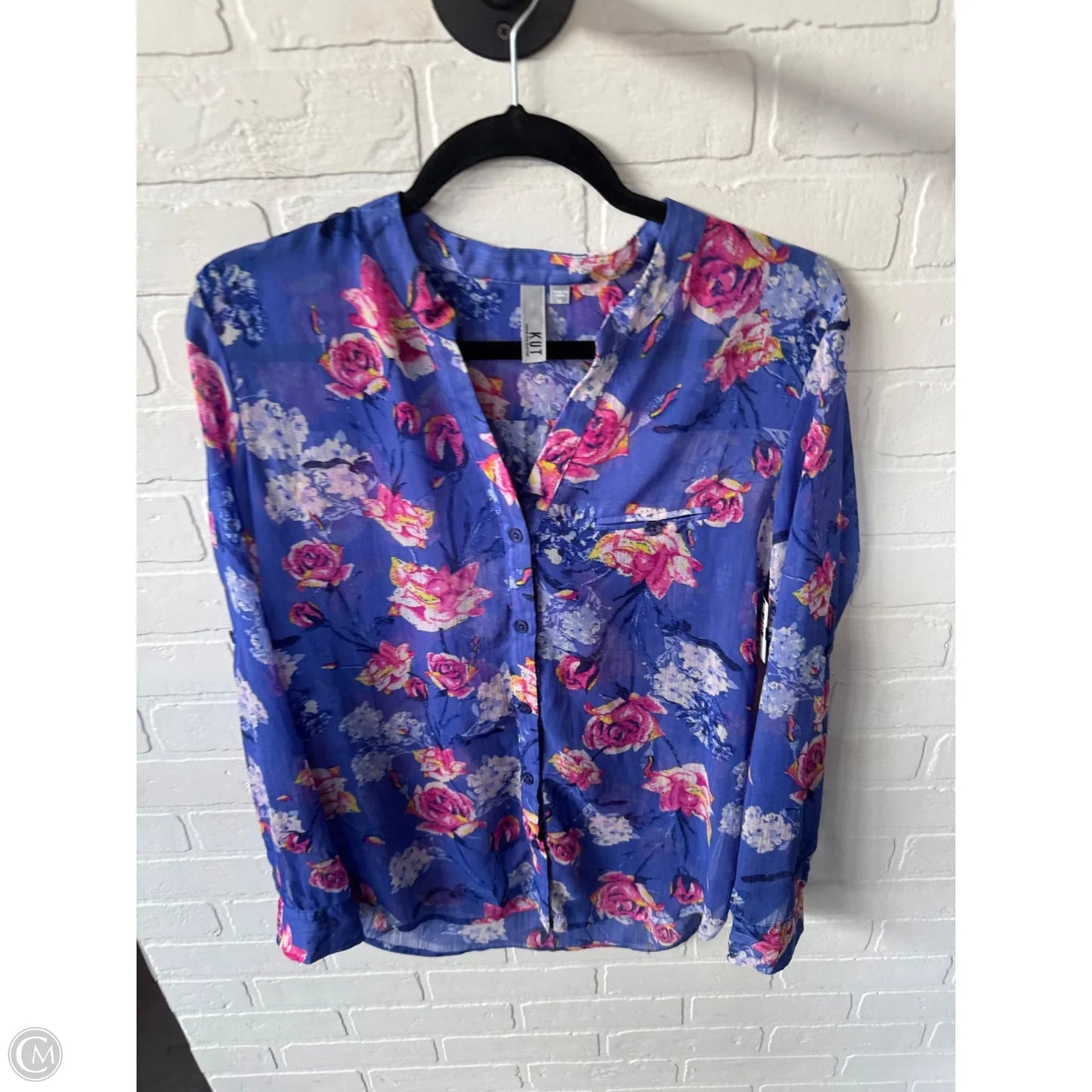 Top Long Sleeve By Kut In Pink & Purple, Size: M