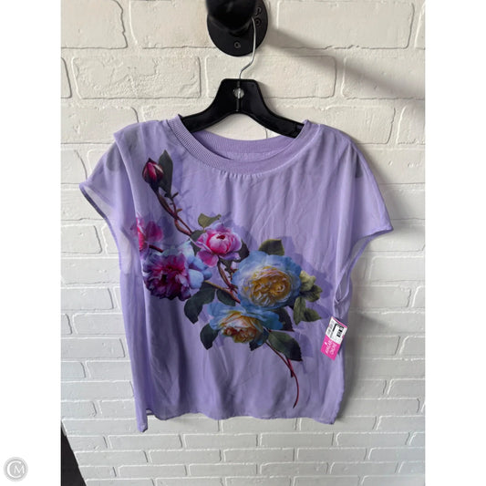 Top Short Sleeve By Calvin Klein In Purple, Size: M