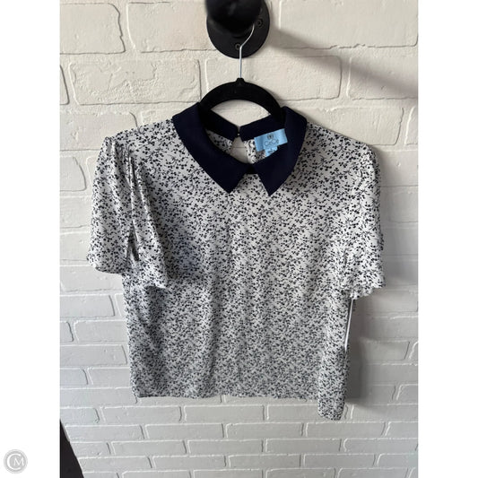 Top Short Sleeve By Cece In Blue & White, Size: S