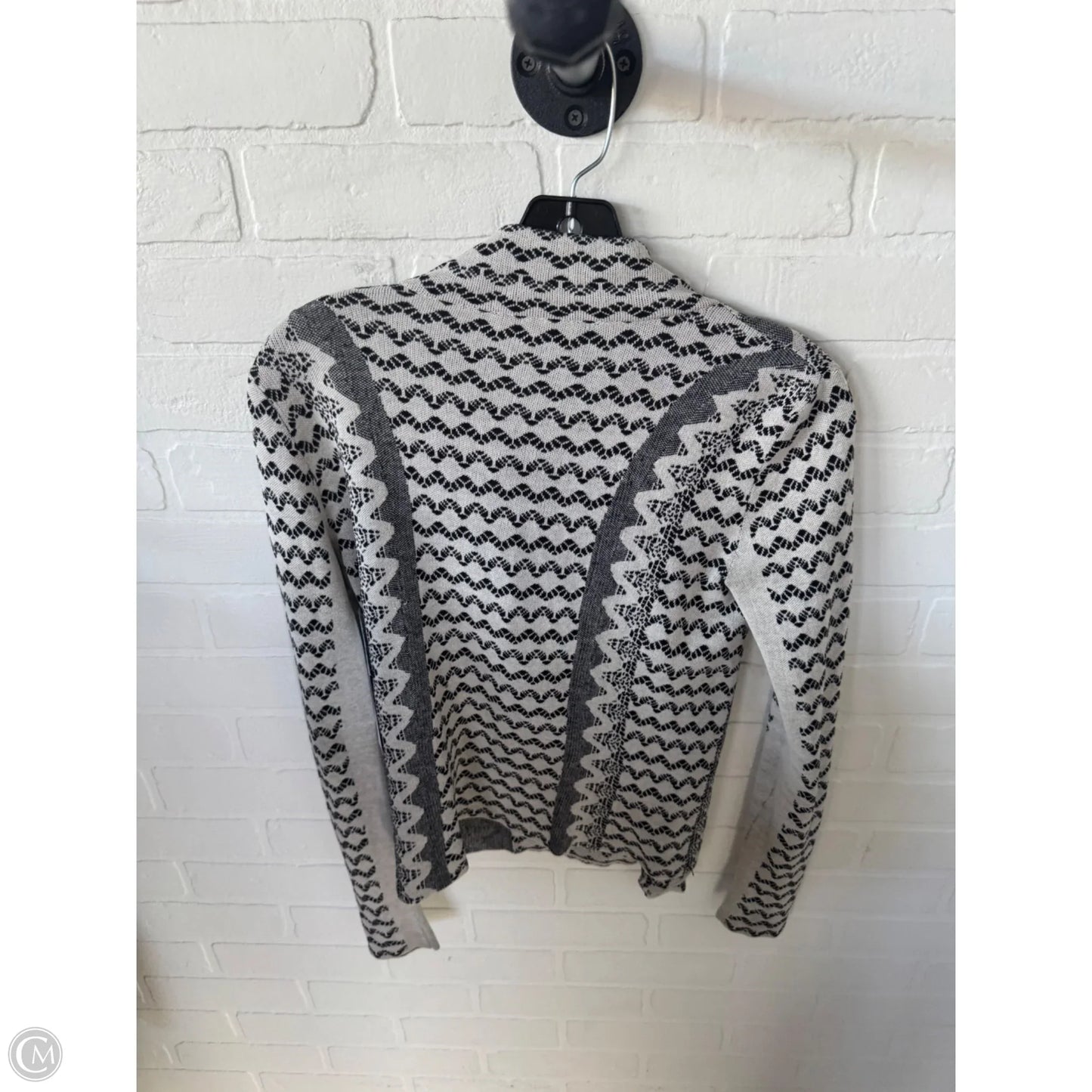 Sweater Cardigan By Bcbgmaxazria In Black & Grey, Size: Xs