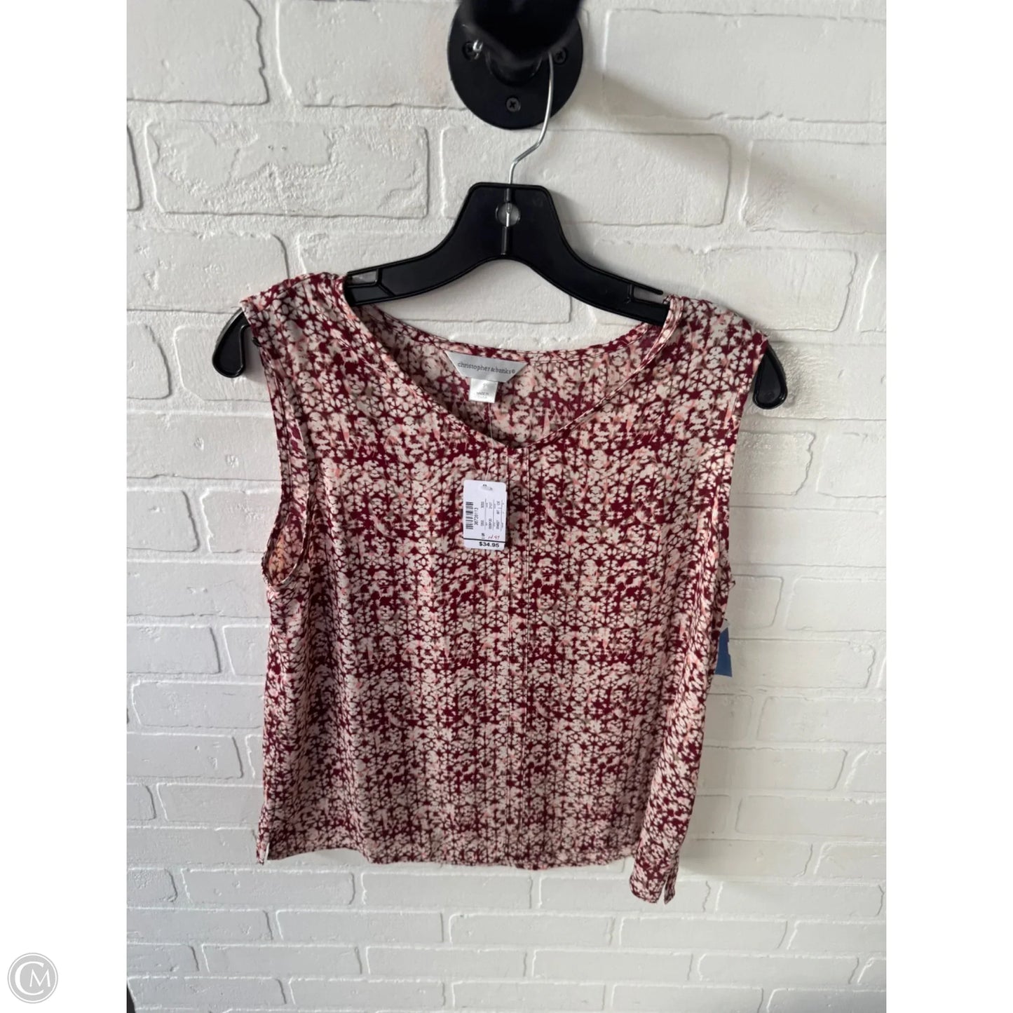 Top Sleeveless By Christopher And Banks In Red, Size: S