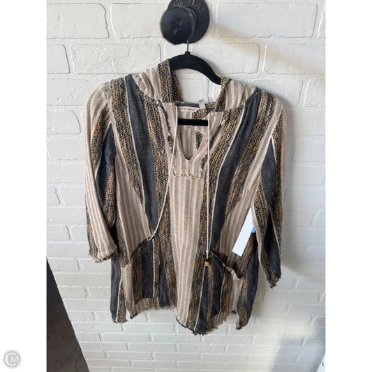 Top Long Sleeve By Soft Surroundings In Grey & Tan, Size: S