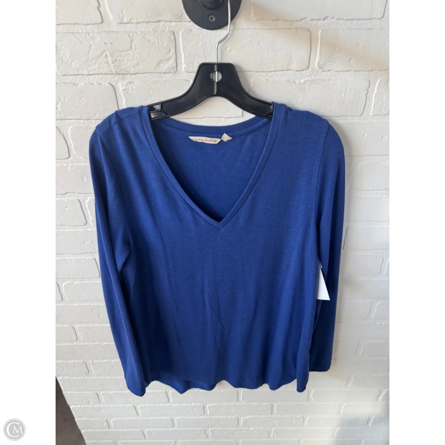 Top Long Sleeve Basic By Soft Surroundings In Blue, Size: M