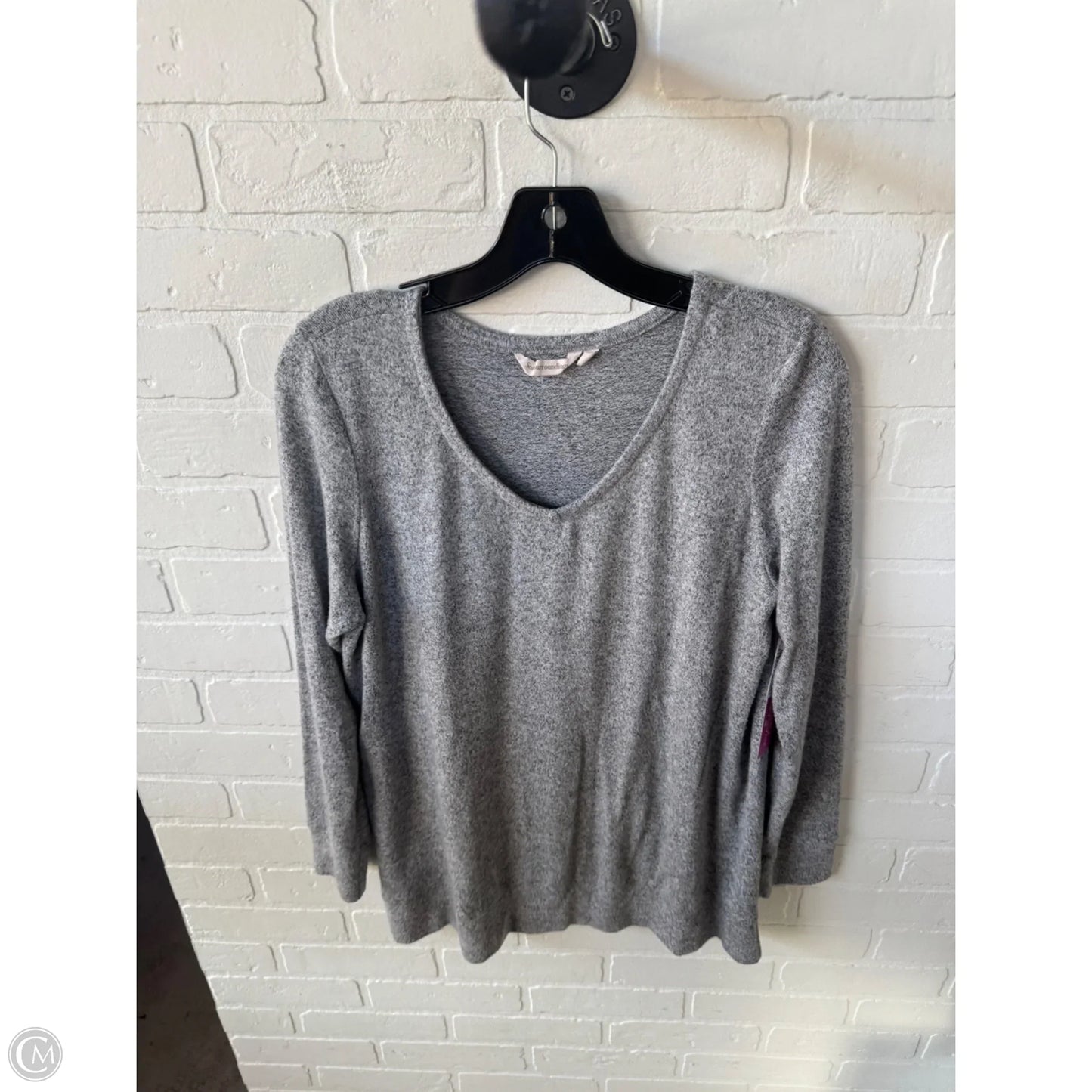 Top Long Sleeve Basic By Soft Surroundings In Grey, Size: M