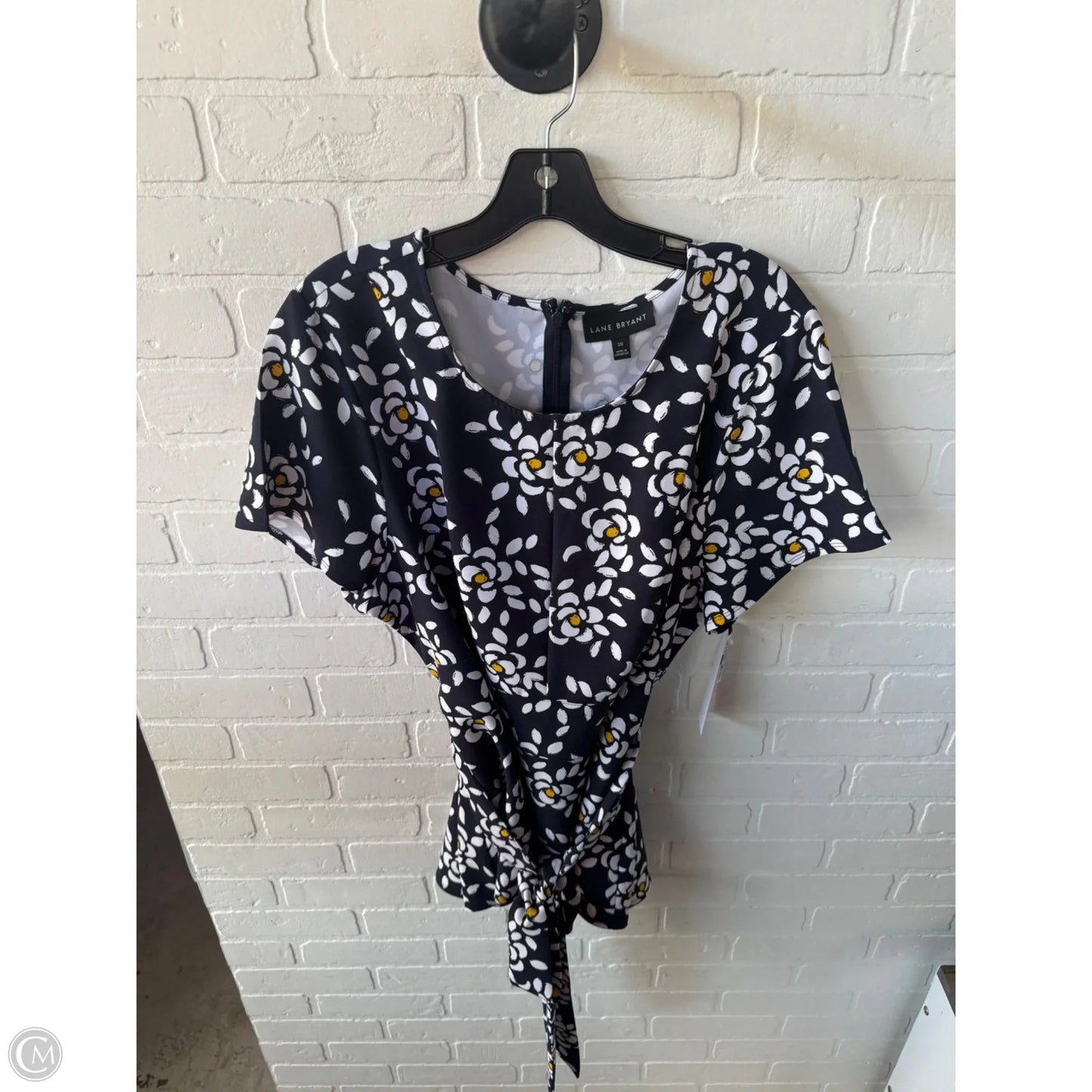 Top Short Sleeve By Lane Bryant In Blue & White, Size: 2x