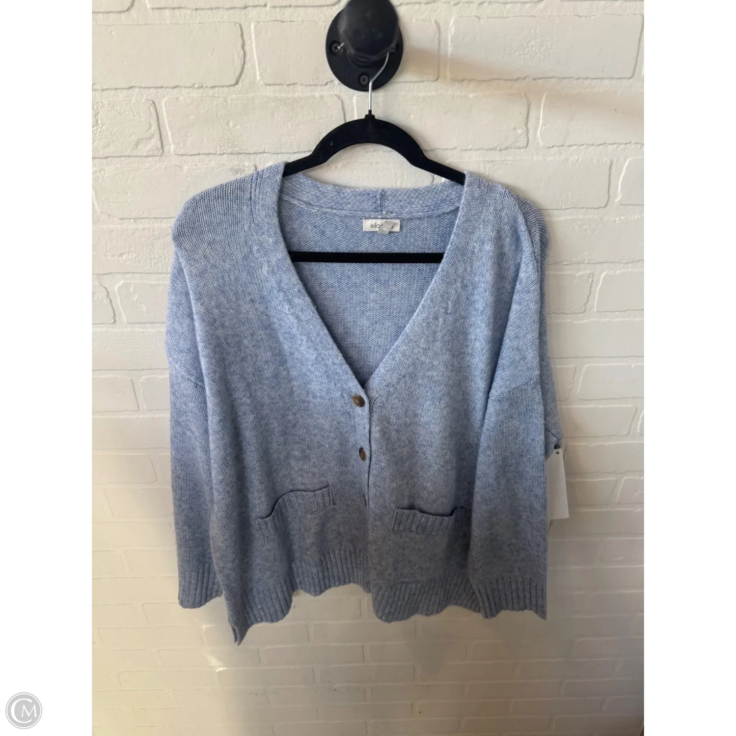 Sweater Cardigan By Ella Moss In Blue, Size: L