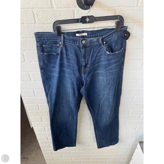 Jeans Straight By Levis In Blue Denim, Size: 16