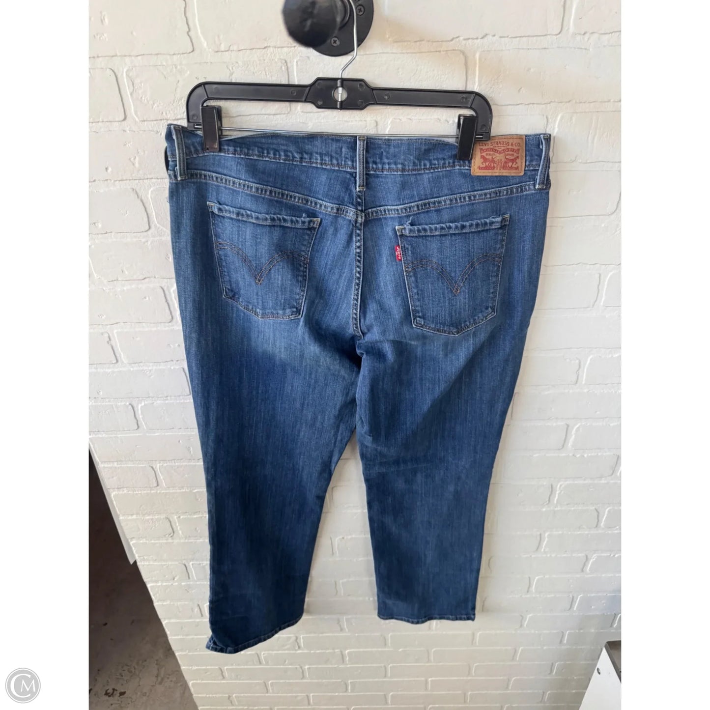 Jeans Straight By Levis In Blue Denim, Size: 16