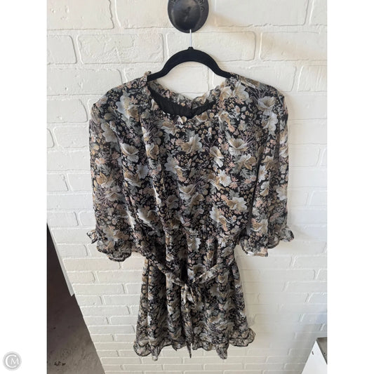 Dress Casual Short By Hayden La In Black & Tan, Size: 1x