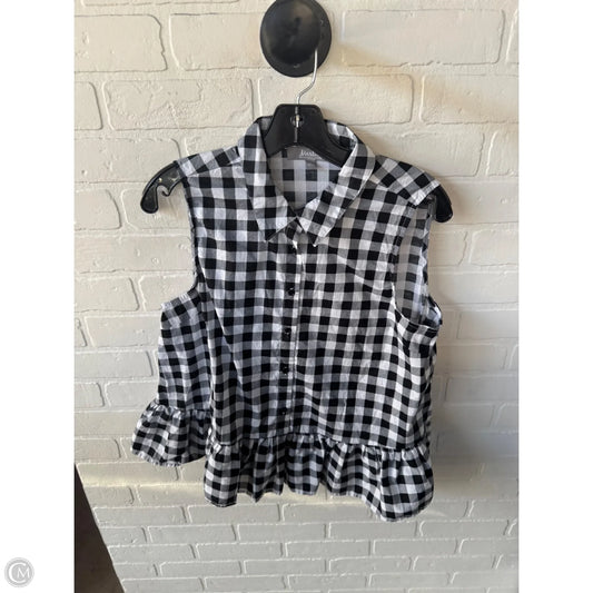 Top Sleeveless By Marled In Black & White, Size: L