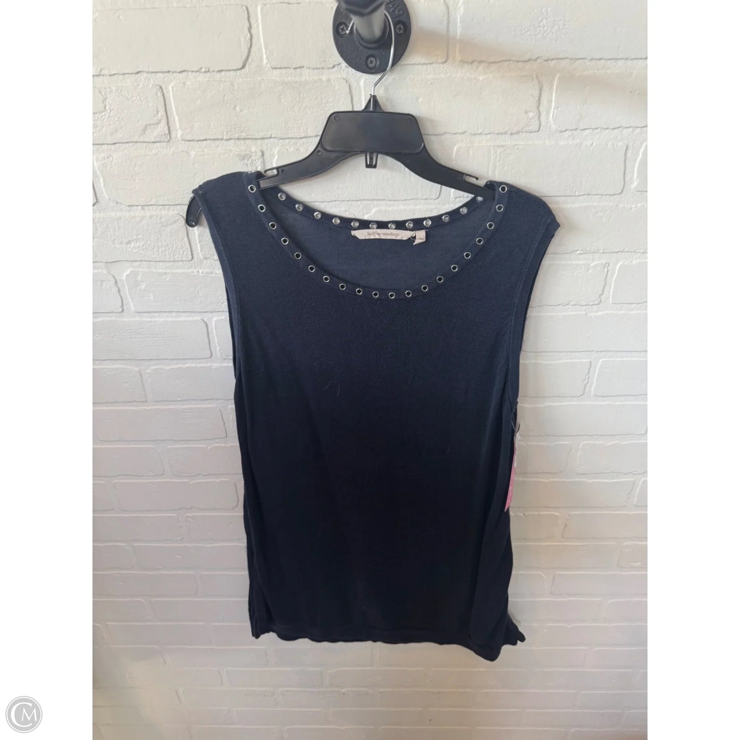 Vest Sweater By Soft Surroundings In Blue & Silver, Size: L