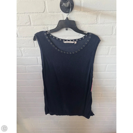 Vest Sweater By Soft Surroundings In Blue & Silver, Size: L