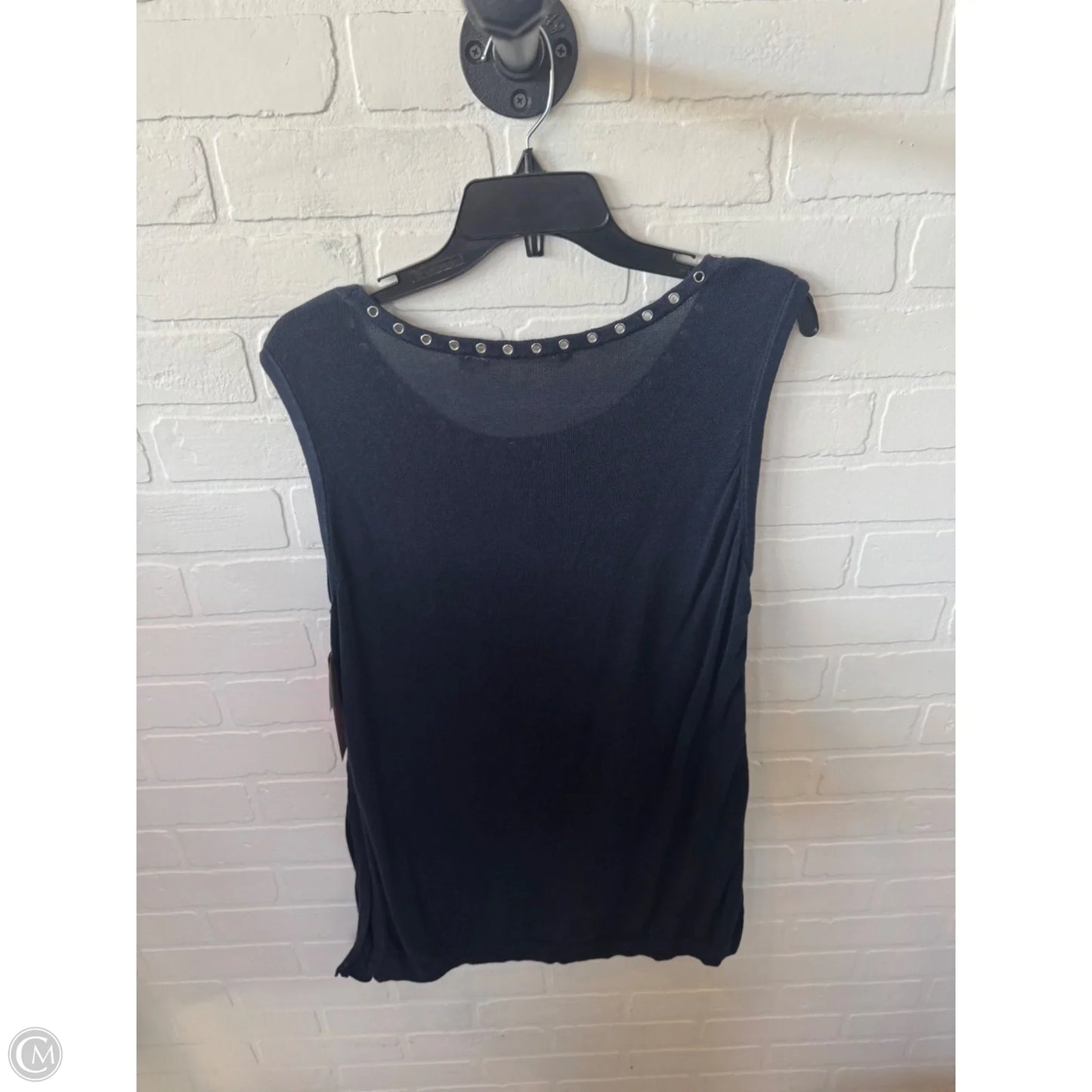 Vest Sweater By Soft Surroundings In Blue & Silver, Size: L