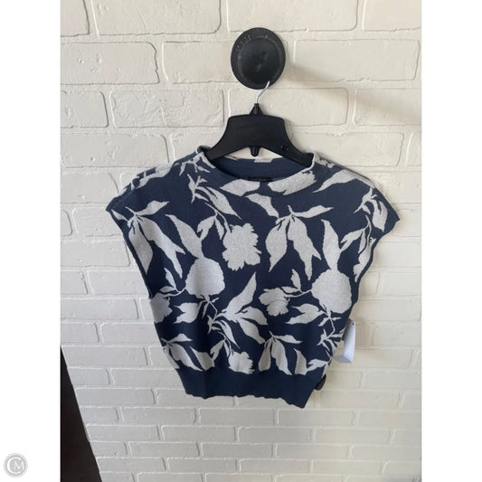 Sweater Short Sleeve By Ann Taylor In Blue & White, Size: M