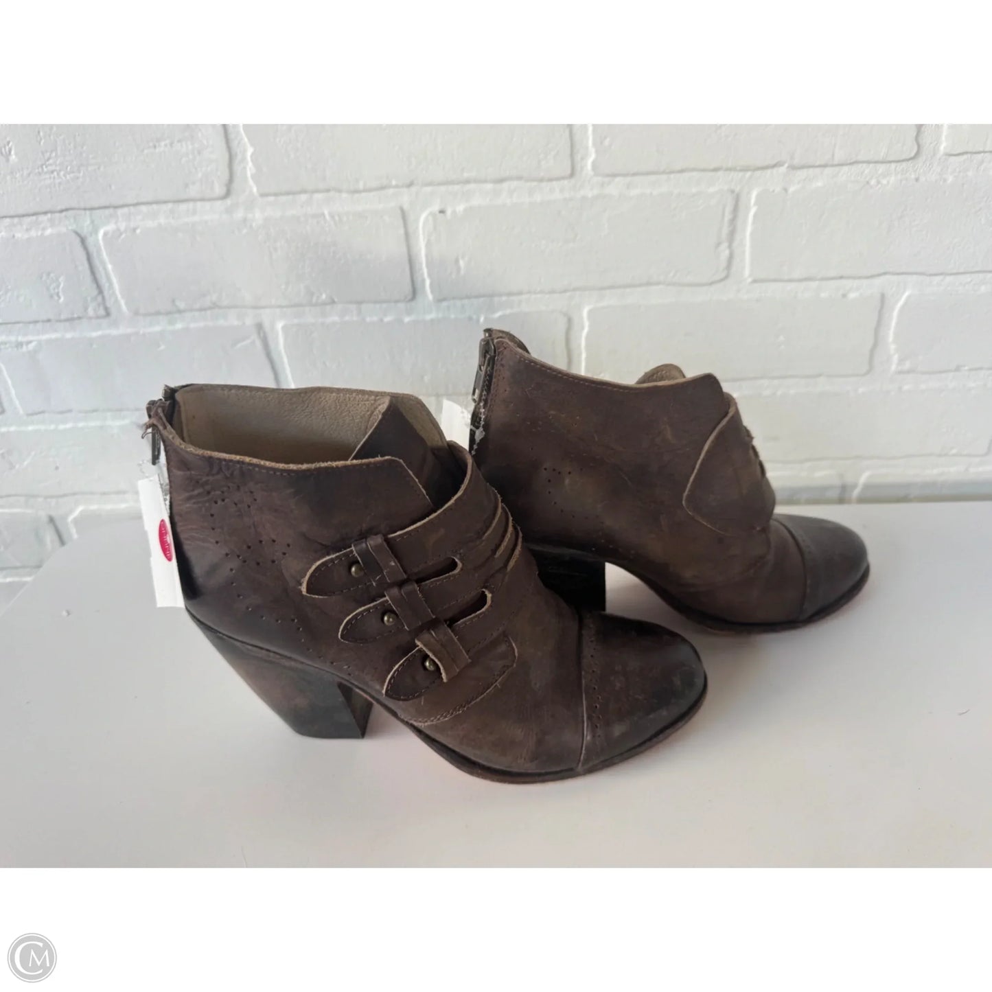 Boots Ankle Heels By Freebird In Brown, Size: 9