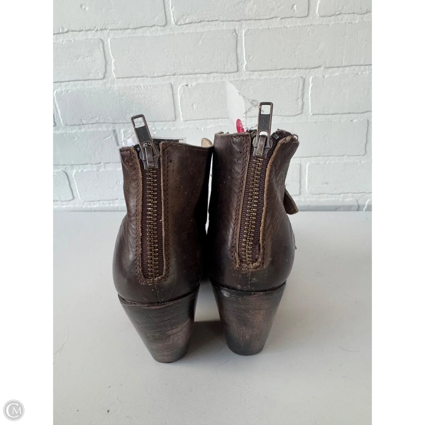 Boots Ankle Heels By Freebird In Brown, Size: 9