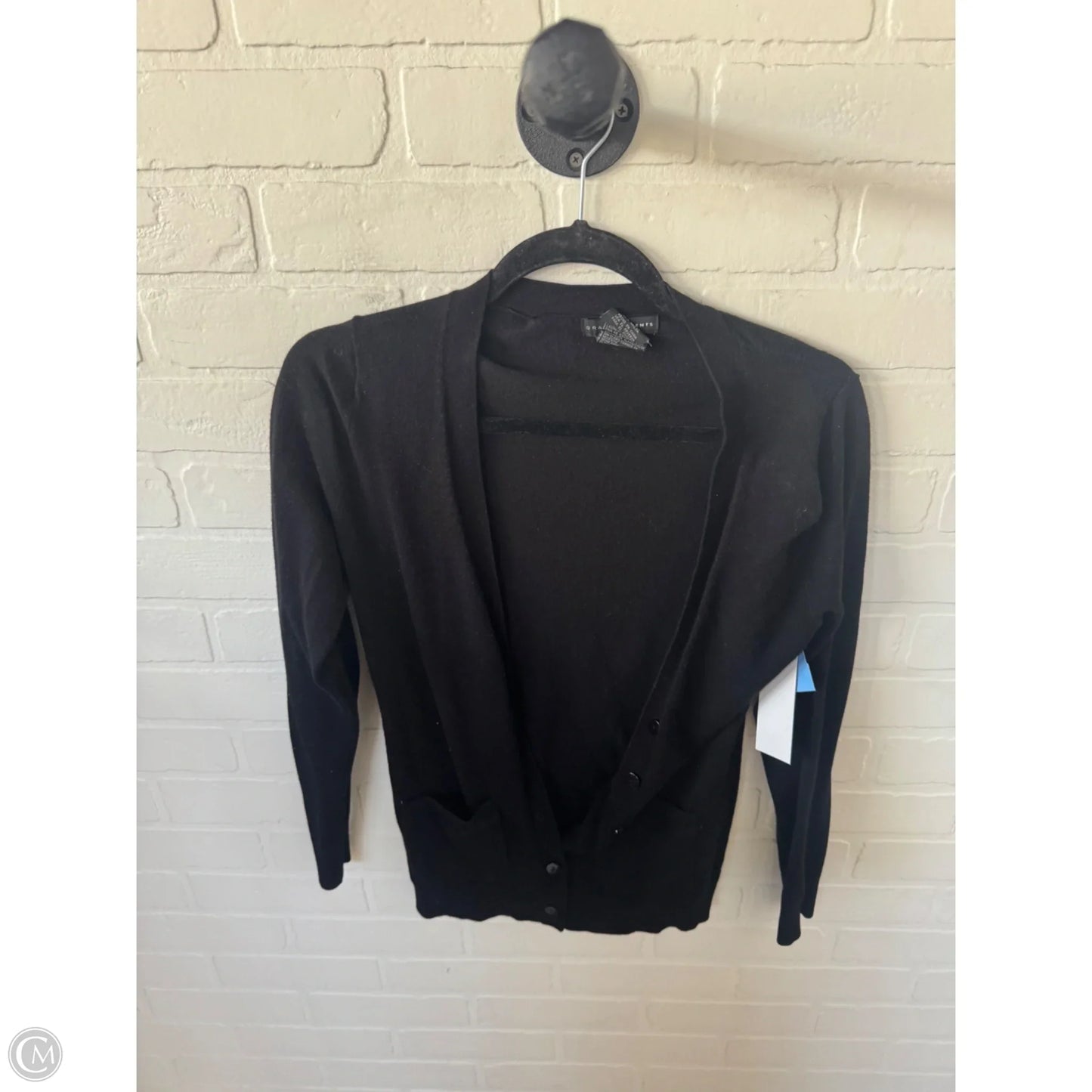 Sweater Cardigan By Grace Elements In Black, Size: S