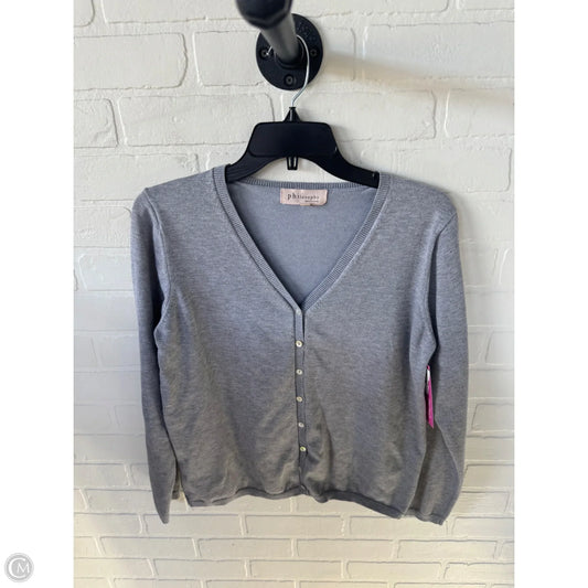 Sweater Cardigan By Philosophy In Grey, Size: L