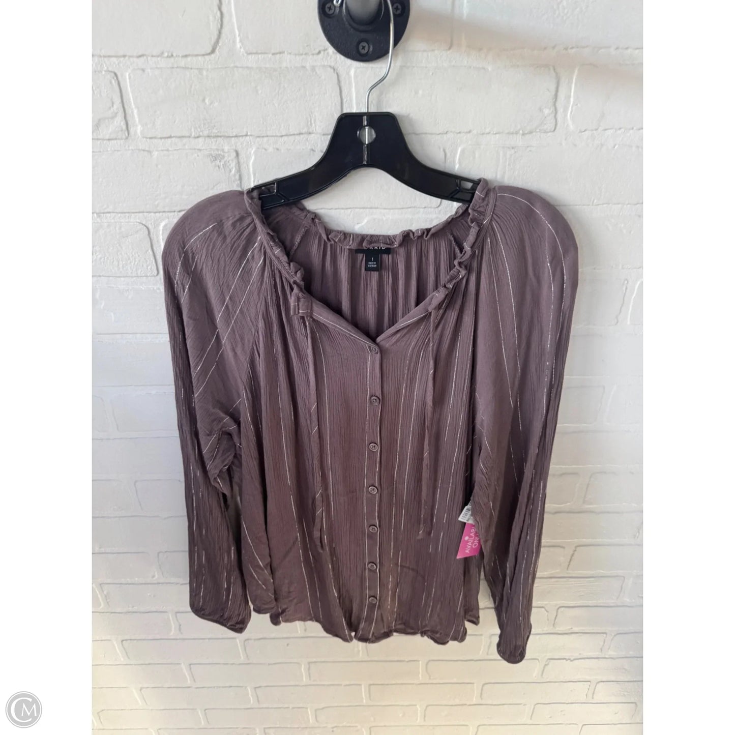 Top Long Sleeve By Torrid In Purple & Silver, Size: 1x