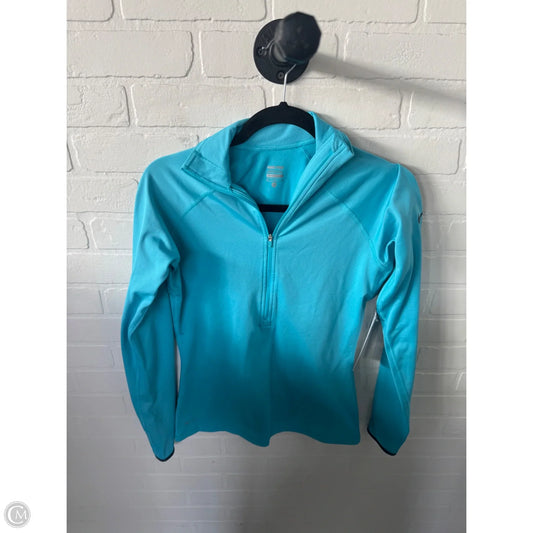 Athletic Top Long Sleeve Collar By Nike In Blue, Size: M