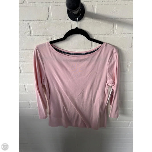 Top 3/4 Sleeve Basic By Talbots In Pink, Size: M