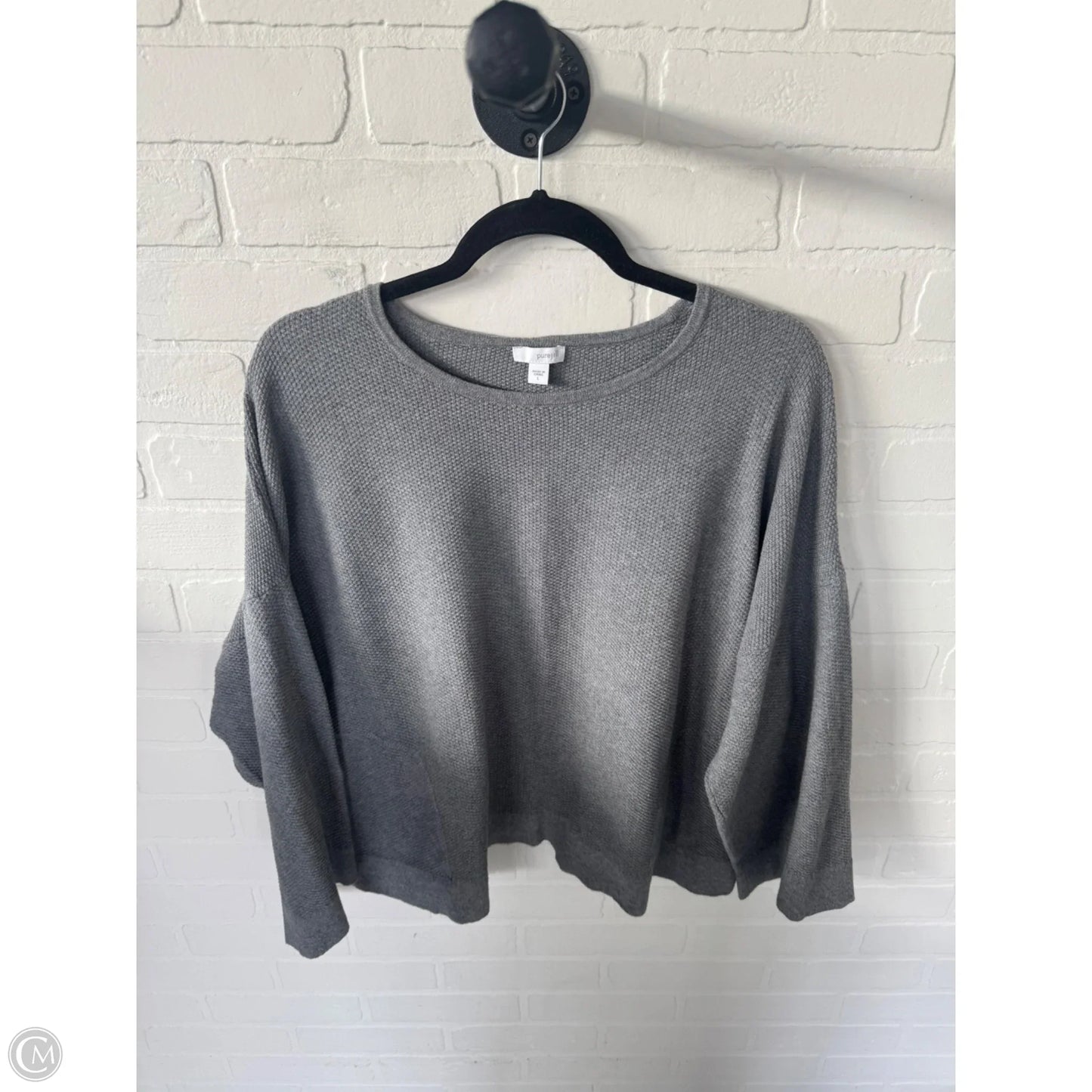 Sweater Short Sleeve By Pure Jill In Grey, Size: L