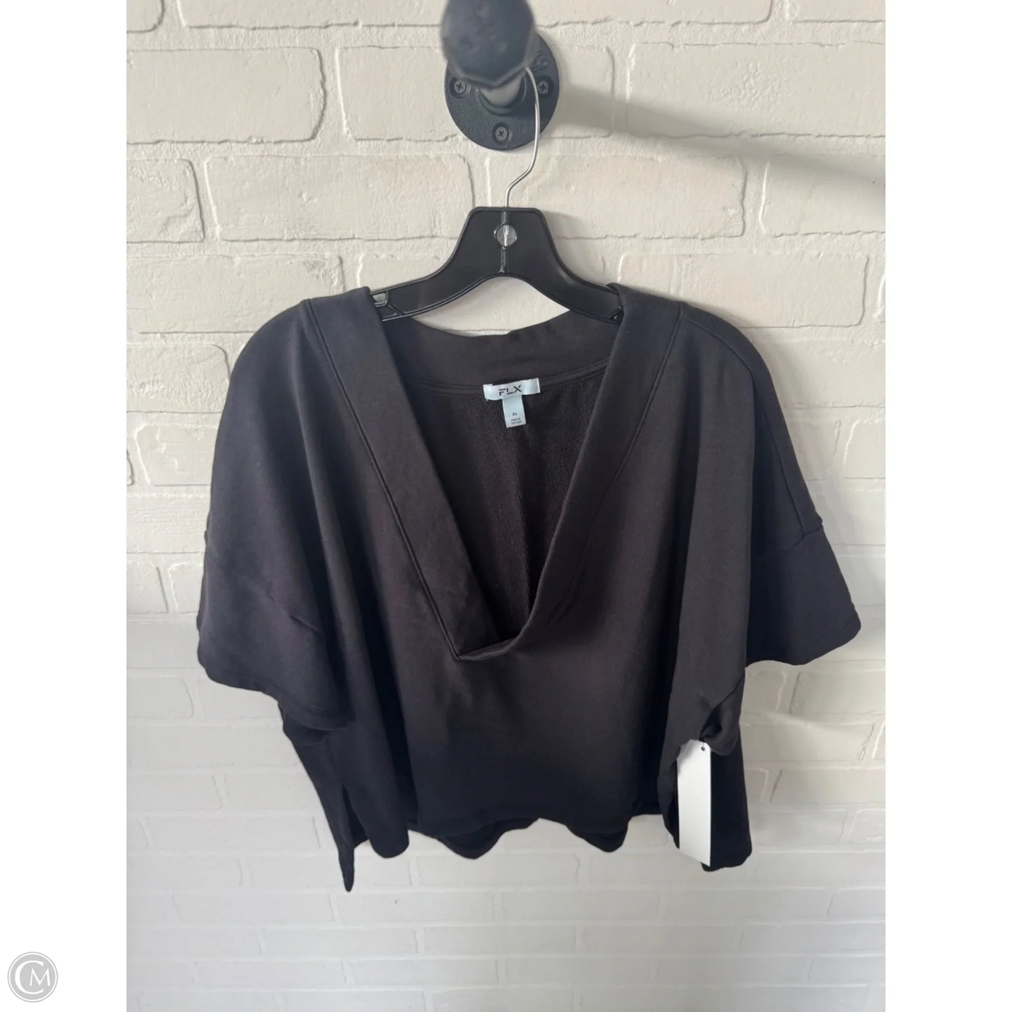 Top Short Sleeve By Flx In Black, Size: Xl