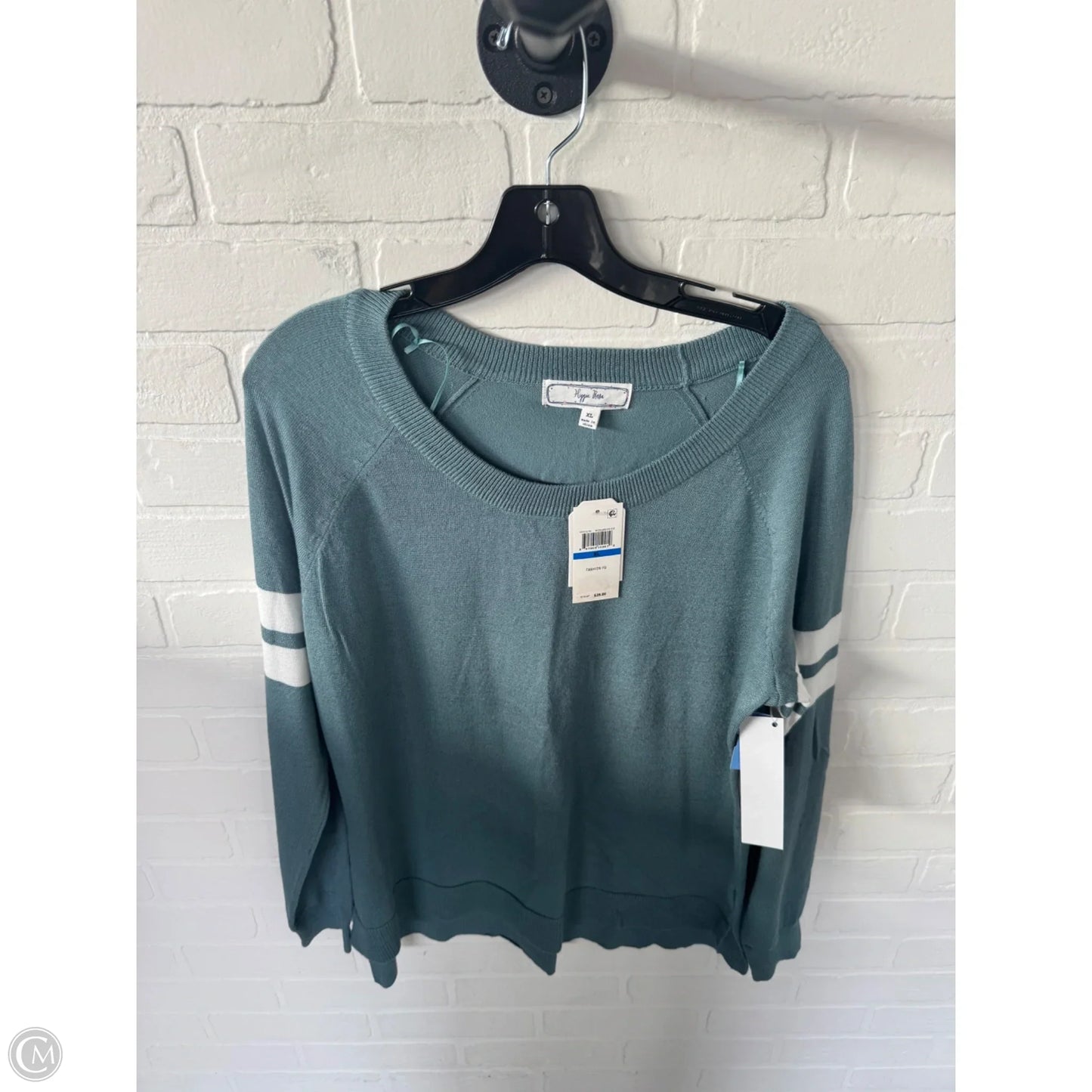 Sweater By Hippie Rose In Green & White, Size: Xl