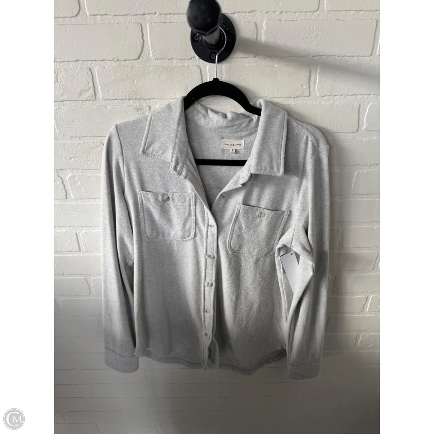 Top Long Sleeve By Thread And Supply In Grey, Size: S