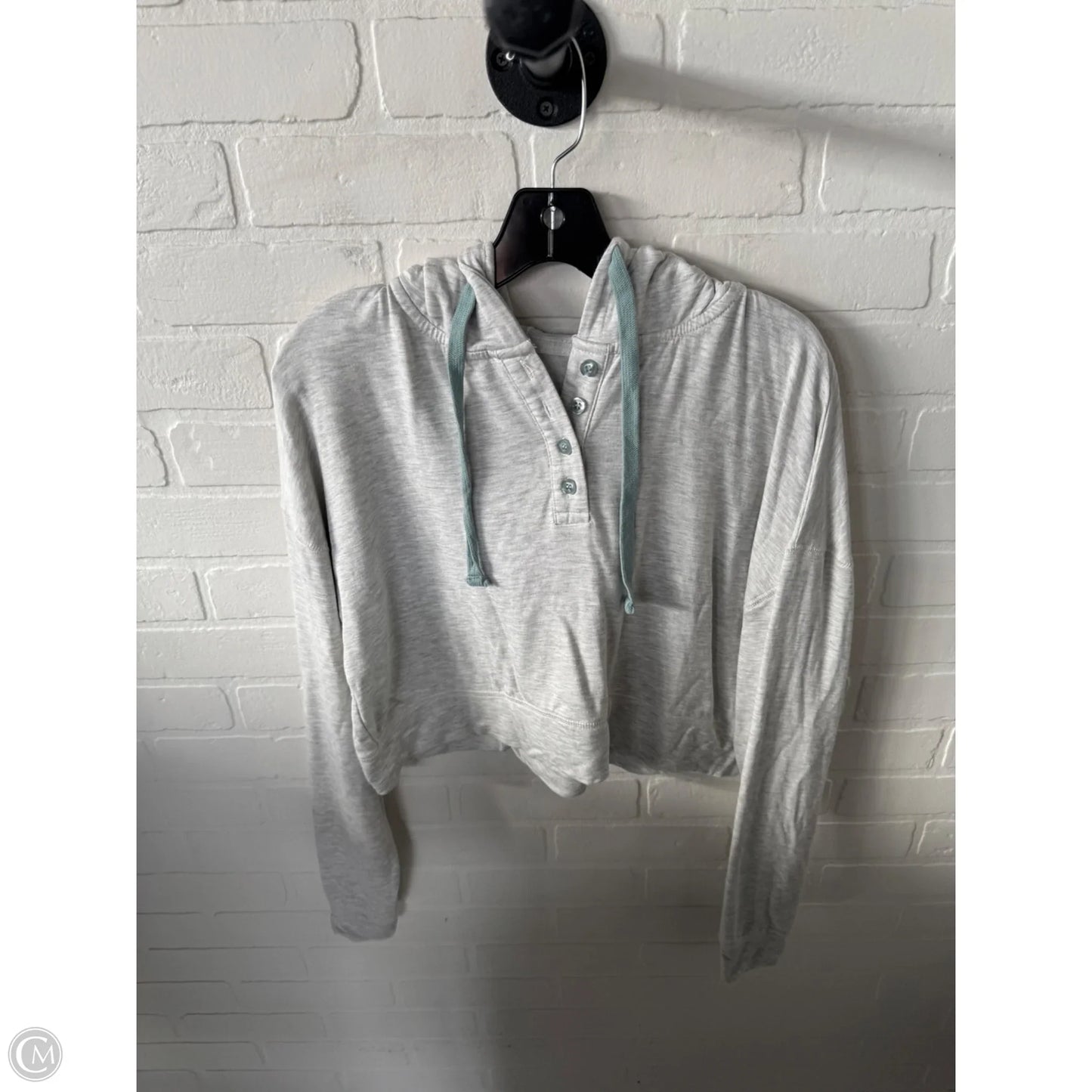 Athletic Sweatshirt Hoodie By Mono B In Grey, Size: S