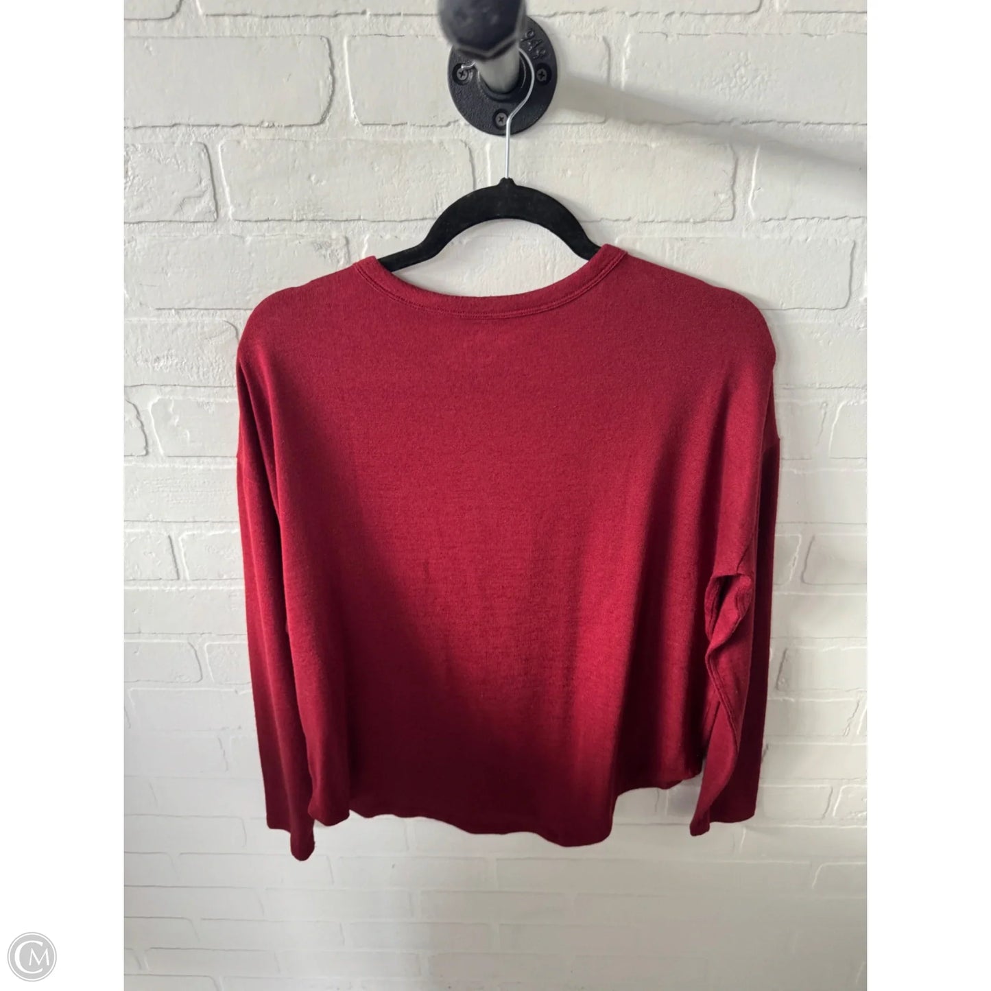 Top Long Sleeve Basic By Time And Tru In Red, Size: S