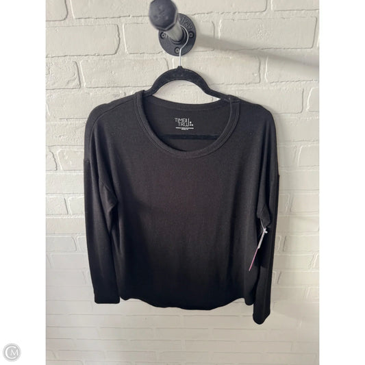Top Long Sleeve Basic By Time And Tru In Black, Size: S